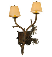 16" Wide Forest Pine Cone Wall Sconce | The Cabin Shack