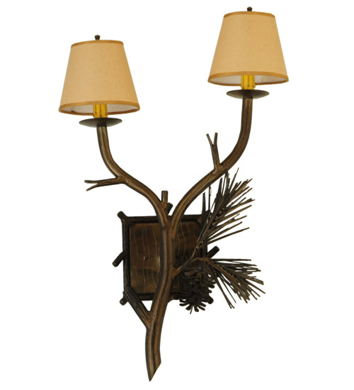 16" Wide Forest Pine Cone Wall Sconce 1 | The Cabin Shack