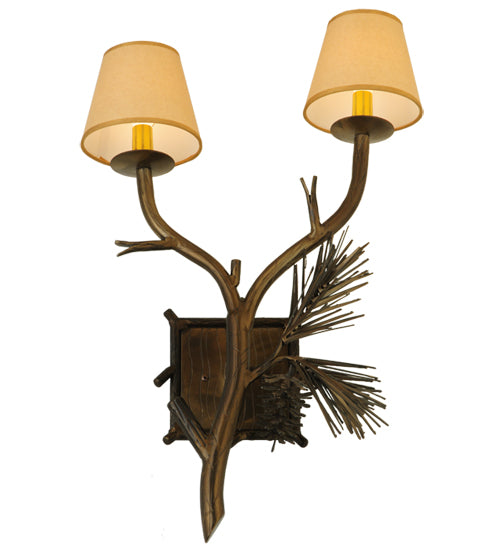 16" Wide Forest Pine Cone Wall Sconce 3 | The Cabin Shack