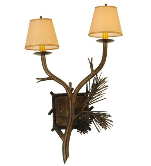 16" Wide Forest Pine Cone Wall Sconce 4 | The Cabin Shack