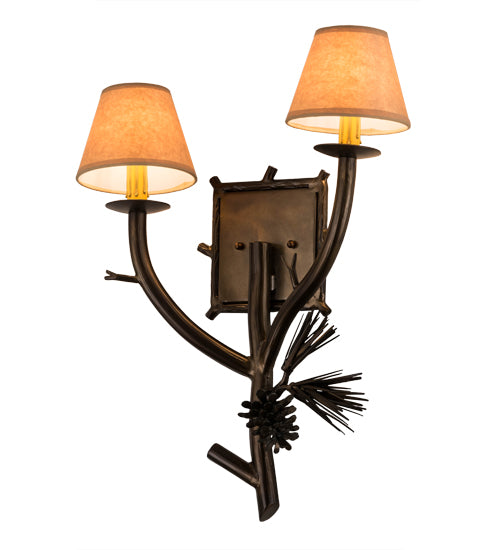 16" Wide Forest Pine Needles Wall Sconce | The Cabin Shack