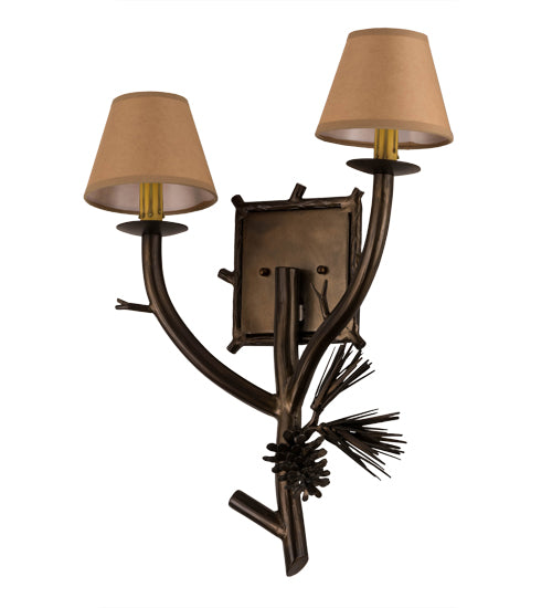 16" Wide Forest Pine Needles Wall Sconce 2 | The Cabin Shack