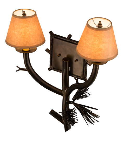 16" Wide Forest Pine Needles Wall Sconce 4 | The Cabin Shack