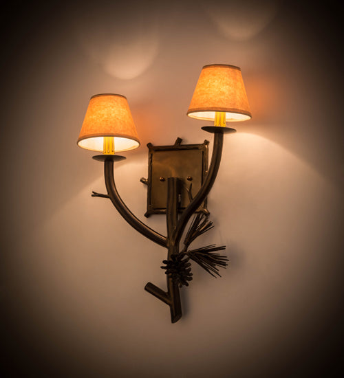 16" Wide Forest Pine Needles Wall Sconce 1 | The Cabin Shack