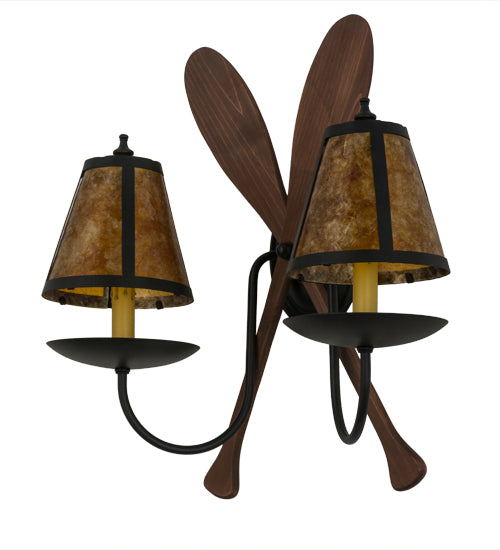 17.5" Wide Amber Mica Paddle Wall Sconce