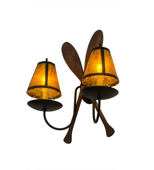 17.5" Wide Amber Mica Paddle Wall Sconce