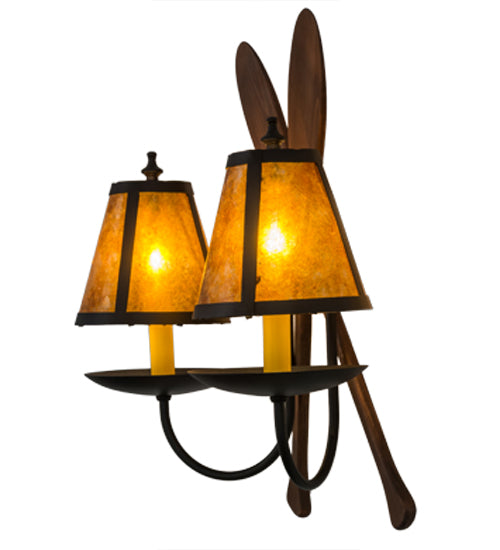17.5" Wide Amber Mica Paddle Wall Sconce