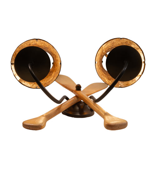 18" Wide Amber Mica Paddle Wall Sconce | The Cabin Shack