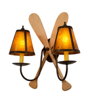 18" Wide Amber Mica Paddle Wall Sconce | The Cabin Shack