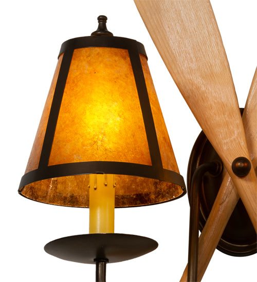18" Wide Amber Mica Paddle Wall Sconce | The Cabin Shack