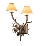 18" Wide Forest Pine Cone Wall Sconce | The Cabin Shack