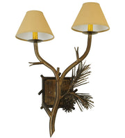 18" Wide Forest Pine Cone Wall Sconce | The Cabin Shack