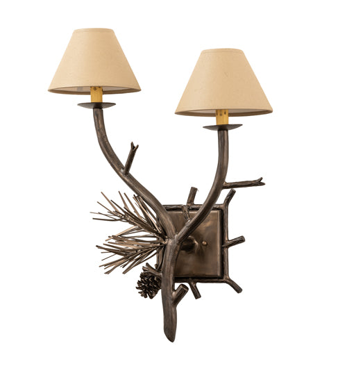 18" Wide Forest Pine Cone Wall Sconce 1 | The Cabin Shack