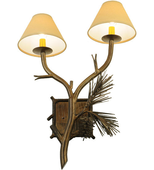 18" Wide Forest Pine Cone Wall Sconce 1 | The Cabin Shack