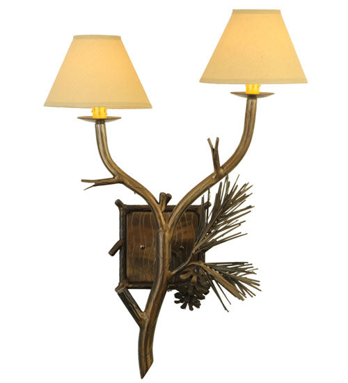 18" Wide Forest Pine Cone Wall Sconce 2 | The Cabin Shack