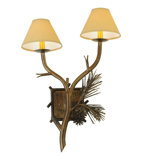 18" Wide Forest Pine Cone Wall Sconce 3 | The Cabin Shack