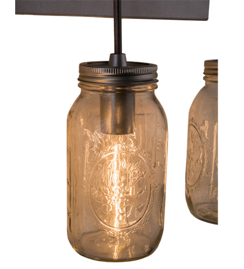 Silver Clear Glass Mason Jar Vanity Pendant 