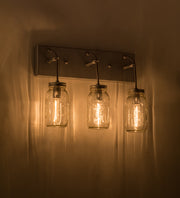 Silver Clear Glass Mason Jar Vanity Pendant  | The Cabin Shack