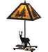 Black High Deer Forest Pine Table Lamp On | The Cabin Shack
