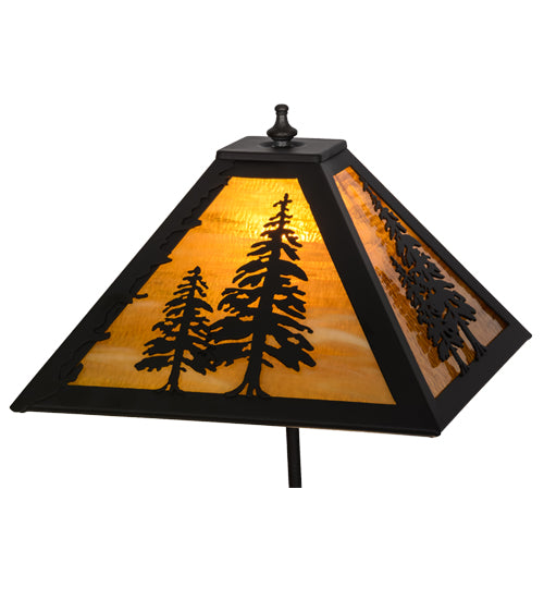 Black High Deer Forest Pine Table Lamp Close | The Cabin Shack