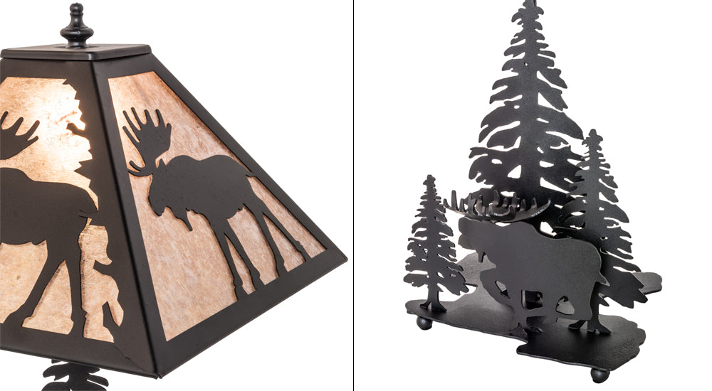 21" High Forest Bull Moose Accent Lamp 2 | The Cabin Shack