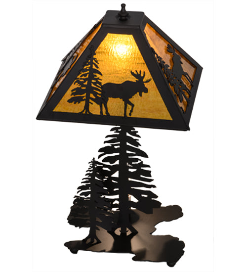 21" High Majestic Forest Moose Accent Lamp 3 | The Cabin Shack