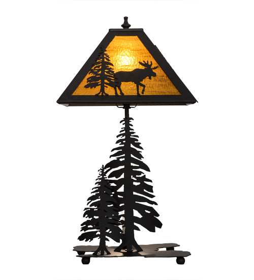21" High Majestic Forest Moose Accent Lamp 4 | The Cabin Shack