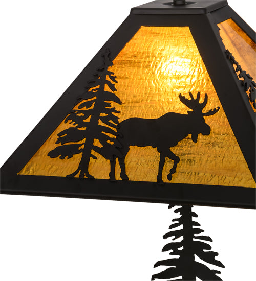 21" High Majestic Forest Moose Accent Lamp 1 | The Cabin Shack