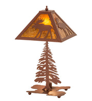 Rust High Majestic Moose Table Lamp White | The Cabin Shack