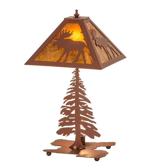 Rust High Majestic Moose Table Lamp White | The Cabin Shack