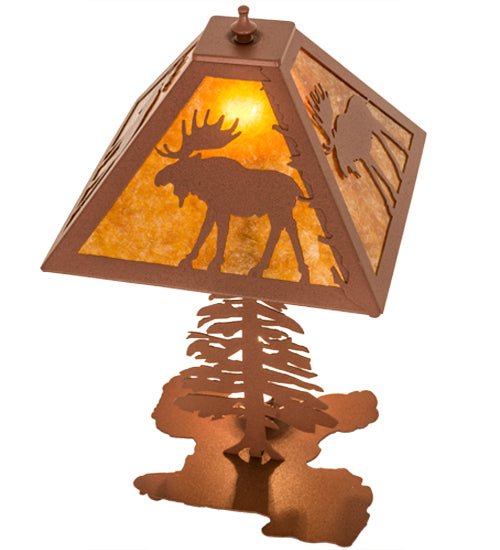 Rust High Majestic Moose Table Lamp Top| The Cabin Shack