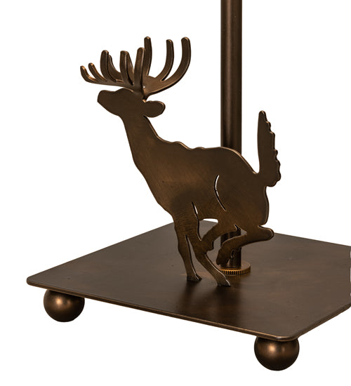 Black High Scampering Deer Accent Lamp