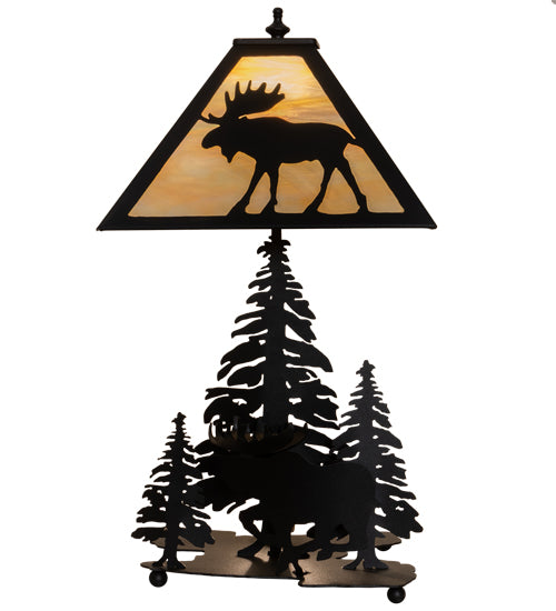 21" High Scampering Moose Forest Table Lamp 4 | The Cabin Shack