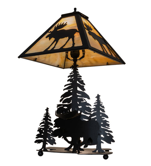 21" High Scampering Moose Forest Table Lamp 5 | The Cabin Shack