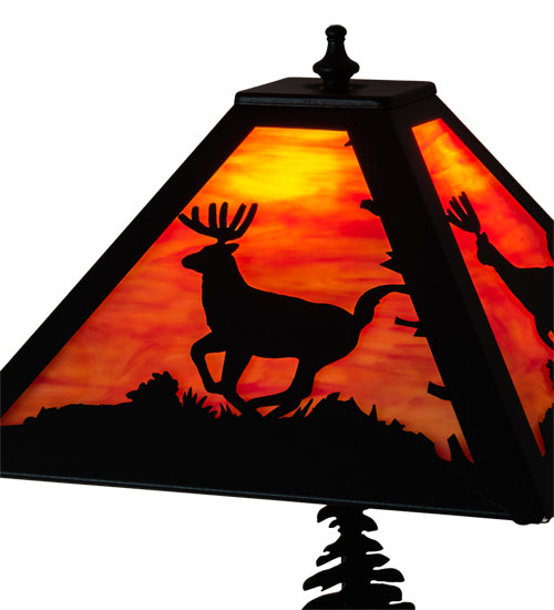 21" High Sunset Forest Deer Accent Lamp 2 | The Cabin Shack