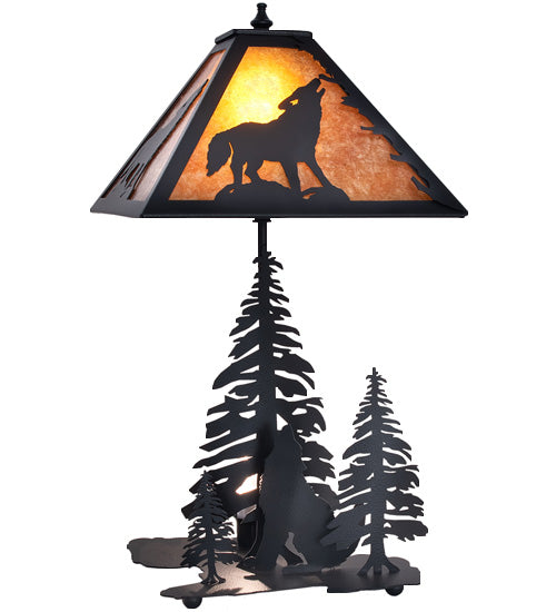 22" High Forest Wolf Accent Lamp 1 | The Cabin Shack