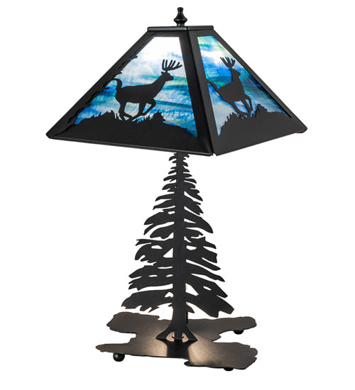 22" High Pine Deer Forest Accent Lamp 1 | The Cabin Shack