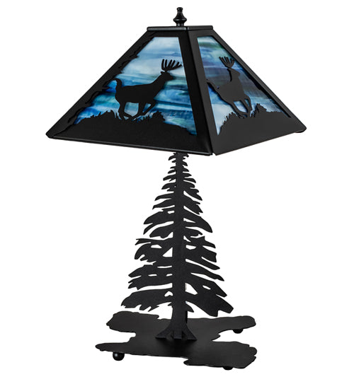 22" High Pine Deer Forest Accent Lamp 2 | The Cabin Shack