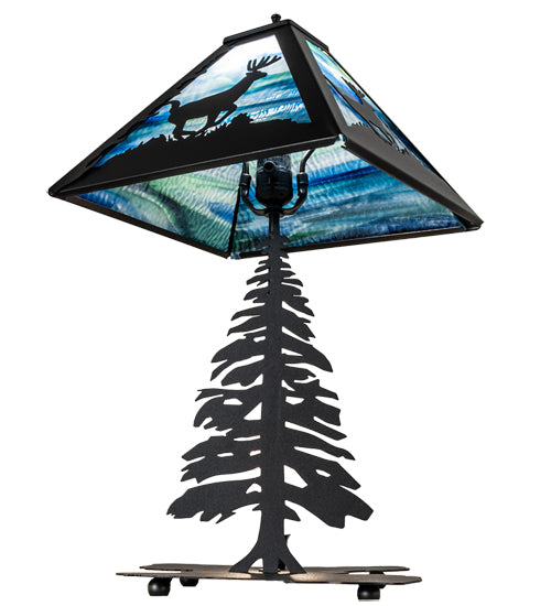 22" High Pine Deer Forest Accent Lamp 5 | The Cabin Shack