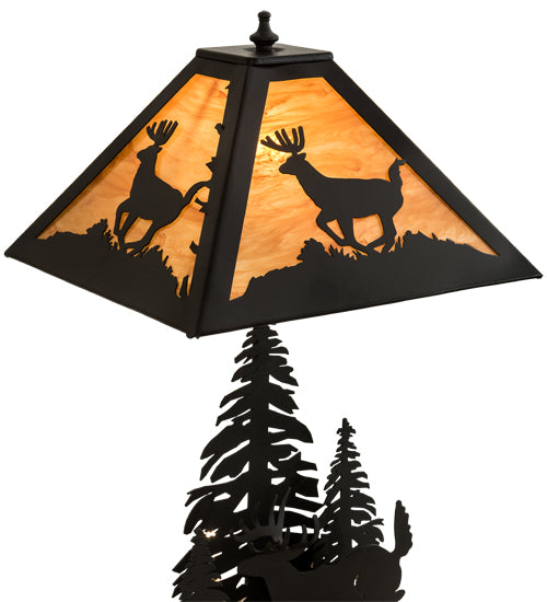 22" High Scampering Deer Forest Table Lamp 1 | The Cabin Shack