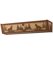 24" Wide Harvest Moon Howling Wolves Vanity Light 5 | The Cabin Shack