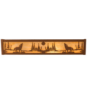 24" Wide Harvest Moon Howling Wolves Vanity Light 1 | The Cabin Shack