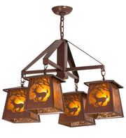 Rust Woodland Deer Pine Chandelier| The Cabin Shack