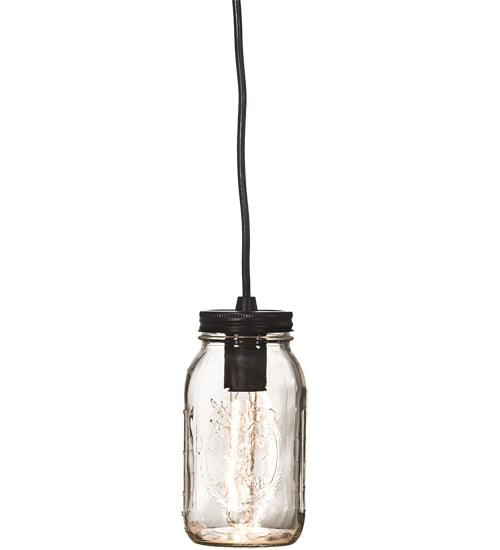 3.75" Wide Clear Glass Mason Jar Pendant 1 | The Cabin Shack