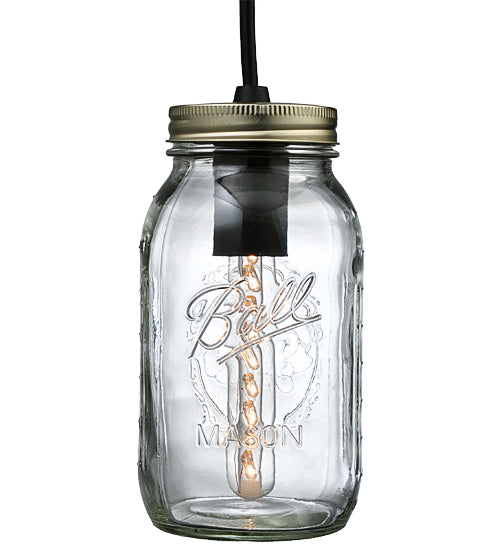 3.75" Wide Clear Glass Mason Jar Wall Sconce 1 | The Cabin Shack