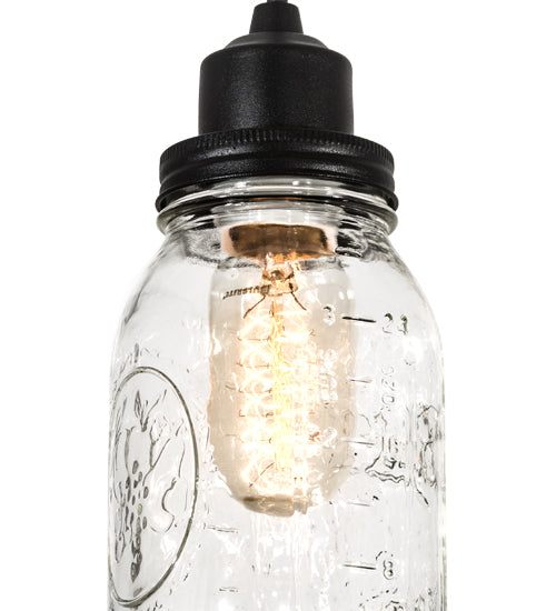 3.75" Wide Clear Glass Mason Jar Pendant 1 | The Cabin Shack