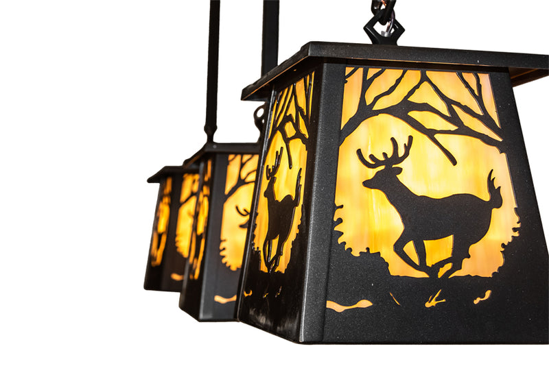 37" Long Triple Woodland Deer Trail Mountain Pendant 2 | The Cabin Shack