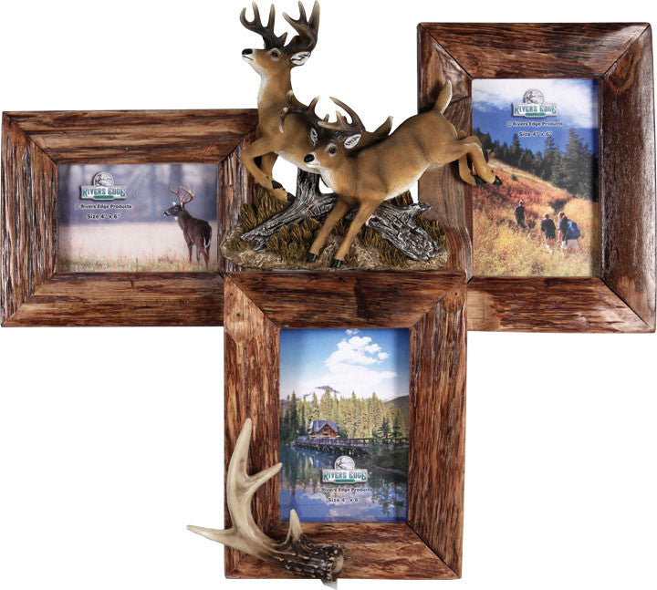 Cabin Decor - Deer Picture Frame - 3 Photo Frame - The Cabin Shack