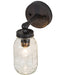 4.5" Wide Clear Glass Mason Jar Wall Sconce 3 | The Cabin Shack