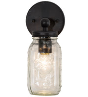 4.5" Wide Clear Glass Mason Jar Wall Sconce 4 | The Cabin Shack